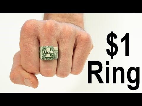 $1 Origami Ring - How to Fold a Dollar into a Ring