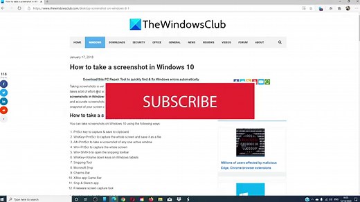 How to take a screenshot in Windows 11/10
