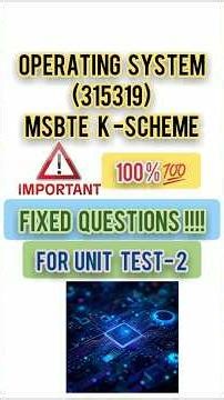 Operating System (315319) Important questions MSBTE K-Scheme #windows11#msbte#linux#operatingsystem