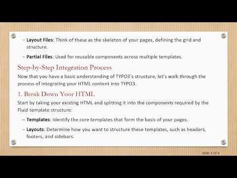 Integrating Your HTML into TYPO3 CMS