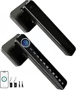 Smart Door Lock, Fingerprint Door Knob, 5 in 1 Digital Knob APP/Keypad Code/IC Cards/Fingerprint/Keys, for Home Hotel Apartment Office