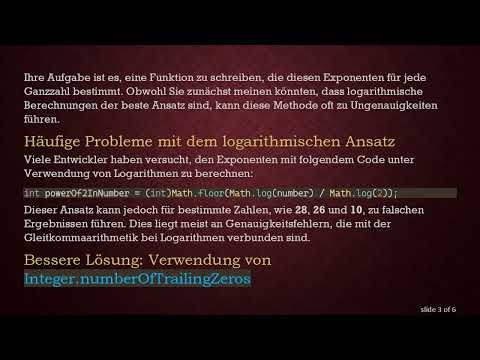 So finden Sie den Exponent von 2 in einer Ganzzahl in Java