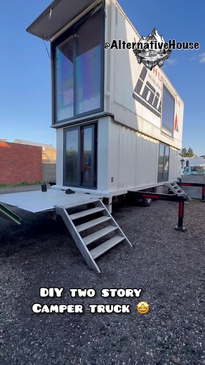 Two story container home that’s slides in 🤩 | Alternativehouse