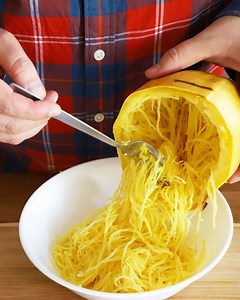 The Best Way to Cook and Cut Spaghetti Squash (Whole Baked Spaghetti Squash) - Monson Made This