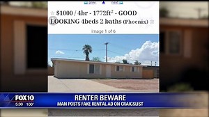 CRAIGSLIST SCAM: A woman kept receiving phone calls from people interested in her home after it had already been rented. Confused and concerned, she soon discovered the home on Craigslist advertised as a rental, where the scammer was taking personal information and possibly money. STORY: http://bit.ly/2uGlYi0 | FOX 10 Phoenix