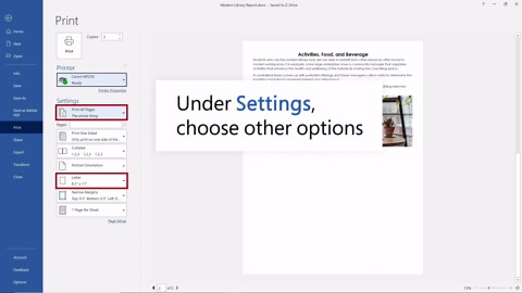 Imprimer un document dans Word