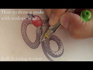 Snake with realistic scales, Full Drawing Session