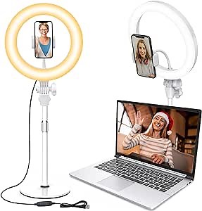 Ring Light with Stand, Zoom Lighting for Computer Video Conference, Video Calls, Home Office, Lighting for Video Recording