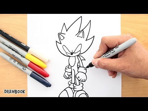 How to draw DARK SUPER SONIC