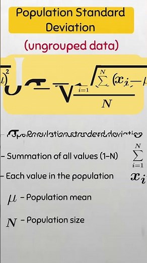 Statistical Formula Series: Population Standard deviation for Ungrouped data #statistics #sigma