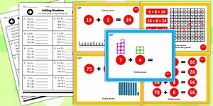 Year 2 Adding Two-Digit Numbers and Ones Crossing 10 Lesson Teaching Pack