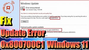 Fix Update Error 0x800700C1 in Windows 11