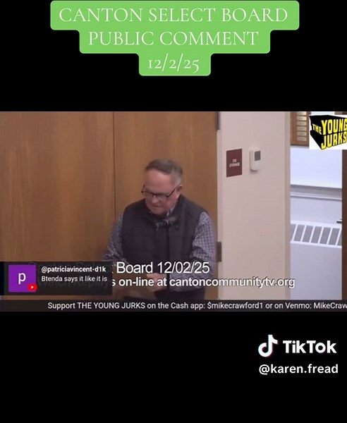 CANTON SELECT BOARD PUBLIC COMMENT 12/2/25 SGT PETER MURPHY 💚 #cantonma #cantonpd #cantoncoverup #karenread #freekarenread