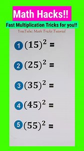 3-Minutes Math Hacks: Fastest Multiplication Tricks for you! 😲😲 Follow & Like our Page for MORE Tricks Videos! 🔴 Facebook: Math Tricks Tutorial 👇👇👇 https://www.facebook.com/MathTricksTutorial 🔴 Facebook Group: Math Tricks Tutorial 👇👇👇 https://www.facebook.com/groups/851236926077371/?ref=share_group_link 🔴 YouTube: Math Tricks Tutorial 👇👇👇 https://www.youtube.com/@MathTricksTutorialVideos 🔴 Instagram: Math Tricks Tutorial 👇👇👇 https://www.instagram.com/math_tricks_tutorial/ 🔴Tik