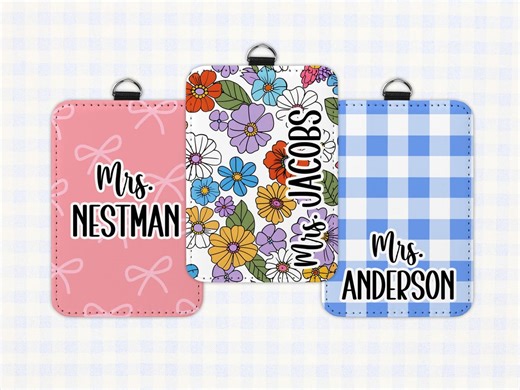 Personalized ID Badge Holder | Custom Name & Design Options | Perfect for Teachers, Nurses, and Office Staff | ID Case | Gift for Teachers - Etsy