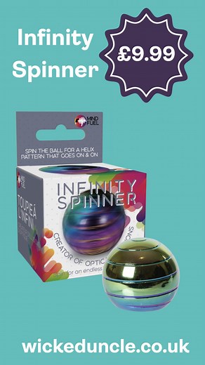 Infinity Spinner - Mini Metal Fidget Sphere. Fascinating metal spinning fidget toy measuring 4cm.  Only available at Wicked Uncle | Wicked Uncle | Facebook