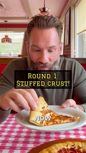 75K views · 1K reactions | Pizza Hut Classic Review! Part 2! We saw the outside now let’s see the goods inside and on the table. We ordered a stuffed crust pizza and then realized that we needed a pan pizza as well. By then we were pretty full so we got a personal pan and tackle about nostalgia overload. #PizzaHut #Foodfight #NEPA #Pennsylvania #Nostalgia. | DiMattia’s Food Fight | Facebook