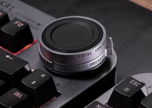 AZIO keyboard and control knob inspired by retro cameras