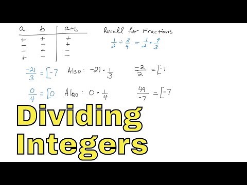 20 - Dividing Integers, Part 1 (Learn to Divide Negative & Positive Numbers)