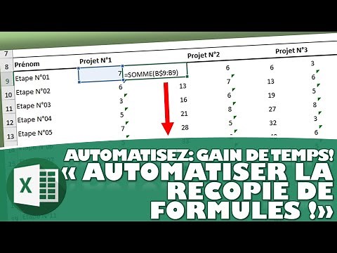 COMMENT AUTOMATISER LA RECOPIE DES FORMULES SUR EXCEL