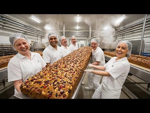 Inside the MASSIVE Fruitcake Factory Producing Holiday Cakes at Unreal Speed