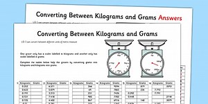 Converting g to kg Worksheet - KS2 Resource