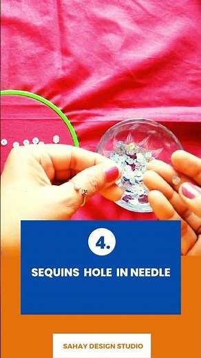 HOW TO INSERT SEQUINS IN NEEDLE /Sitara chimki #embroidery #sequins #threads #handembroidery