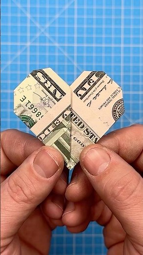 How To Fold A 5$ Dollar Bill Into A Heart - Quick And Easy Money Origami Guide