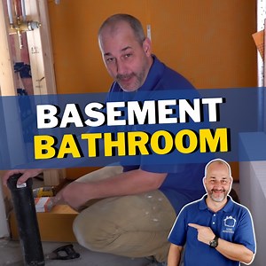 41K views · 606 reactions | Today we're showing you how to take a rough-in, unfinished basement bathroom, and finish it without having to open up the concrete. We're going to show you how to cut the toilet flush with the concrete, and how to waterproof your shower and get it ready to tile. | Home RenoVision DIY | Facebook
