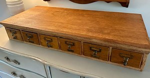 Vintage 6 Drawer Card Catalog/rare Horizontal 6 Drawer Wood Library Cabinet/oak Card Catalog/ Bureau Sole Makers Cabinet - Etsy