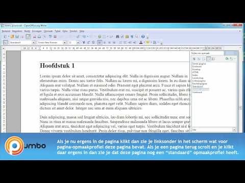 Open Office Paginanummers instellen door middel van een opmaakprofiel