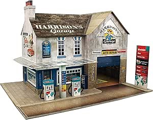 Garage & Shop Cardboard Model Making Kit - O Scale Model Railroad Building