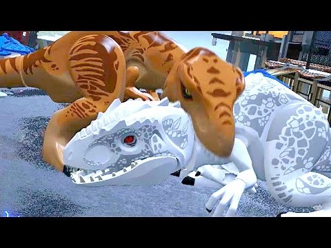 LEGO Jurassic World - Indominus Rex VS T-Rex + Ending [Full Battle]