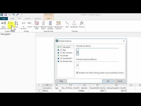 Minitab Stack and Unstack Columns