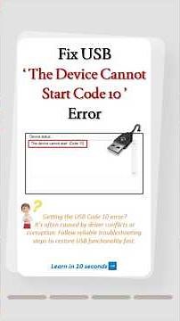 ⚠️USB Device Cannot Start (Code 10)? Fix It Fast on Windows!#usb #troubleshooting