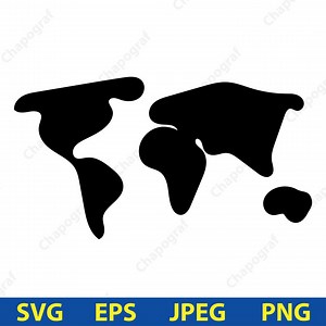 World Map SVG, World Map Png, World Map Vector, Earth Png, World Map Instant Download, Continents Print Svg, World Map Silhouette - Etsy Canada