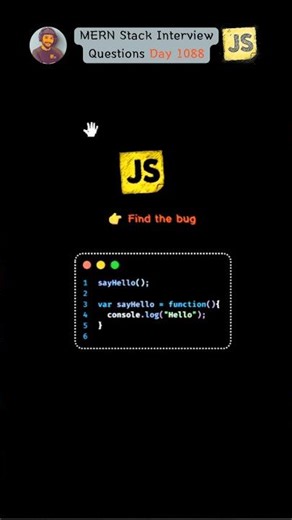 JavaScript Hoisting Bug 😱 | Find the Error in This Code #shorts