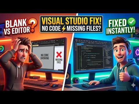 FIX Visual Studio Not Showing Code & Missing Solution Explorer! (Blank Editor Solved)
