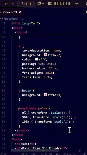 Create a 404 Error Page Using HTML & CSS