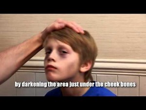 Easy Kids Halloween makeup - quick 'One Minute' 'One Color' Tutorial