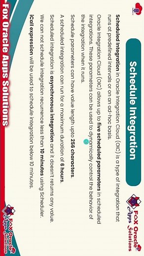 OIC Tutorials | Schedule Integration | Oracle Integration Cloud #oic #foxoracleappssolutions