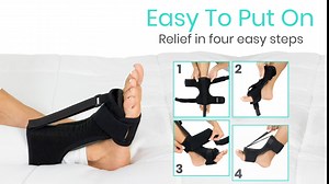 Vive Dorsal Night Splint (With Massage Ball & Arch Sleeves) - Support For Plantar Fasciitis, Achilles Tendonitis - Foot Drop Brace for Sleeping - Adjustable Ankle Boot for Heel Pain Relief