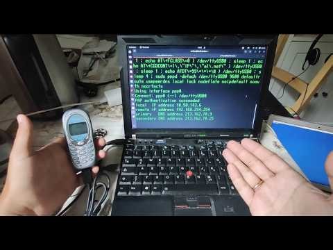 PPP command to use a classic cellphone as a modem, with notes on A1