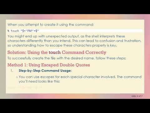 Create a File with a Special Name in Linux Using the touch Command