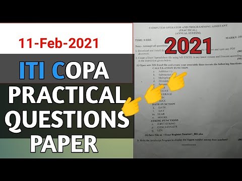 iti copa practical question paper 2021