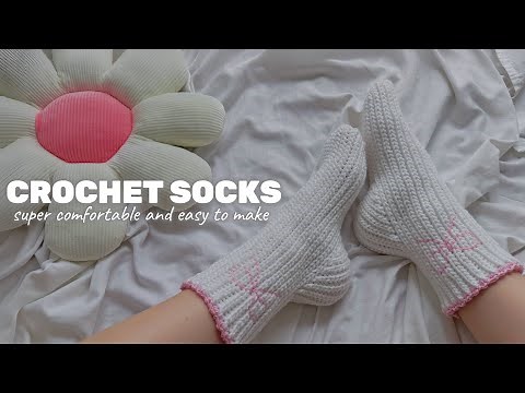 How to crochet a socks 🧦🎀 / easy tutorial / the most comfortable socks ✨