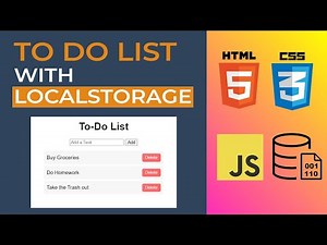Save To Do List in Browser (NO DATABASE NEEDED) | JavaScript Beginner Project