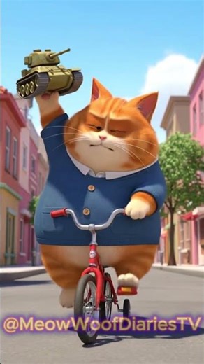 Fat Cat Meets Megatron! 🐱💥 From Toy Tank to Transformer #shorts #cat #funny #catai #cartoon