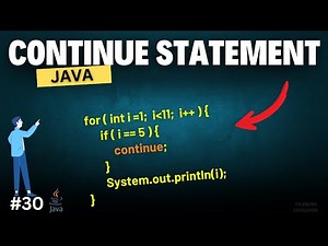 Java Continue Statement Explained with Examples | Chapter-30 | Java Tutorial For Beginners