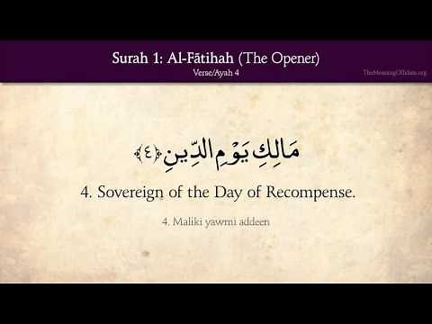 Quran: 1. Surah Al-Fatihah (The Opener): Arabic and English translation HD